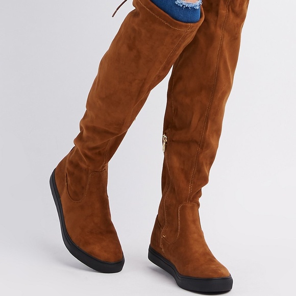 qupid chunky buckle flat boots in black